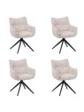 Lot de 4 SELINA Fauteuil Pivotant Moderne à 360° avec Base Araignée...