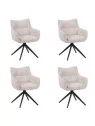 Set of 4 SELINA Modern 360° Swivel Accent Chair with Spider Base