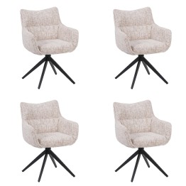 Set of 4 SELINA Modern 360° Swivel Accent Chair with Spider Base