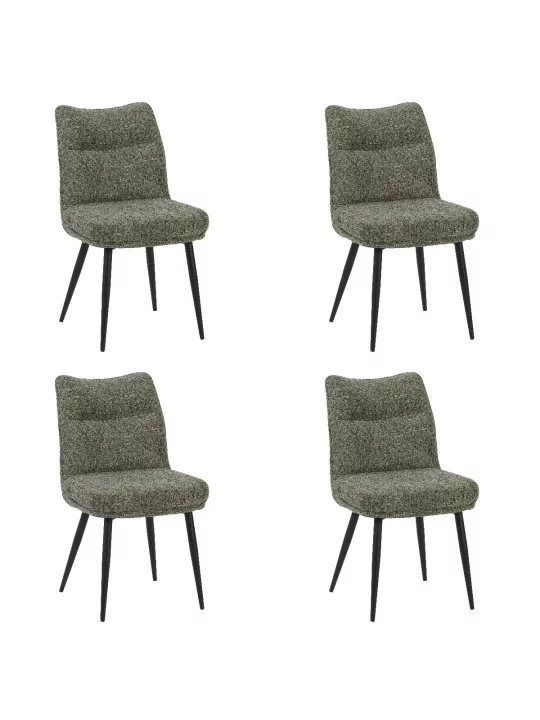 Set of 4 DYYK Modern Textured Dining Chair | Contemporary Accent Ch...