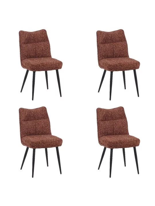 Set of 4 DYYK Modern Textured Dining Chair | Contemporary Accent Ch...