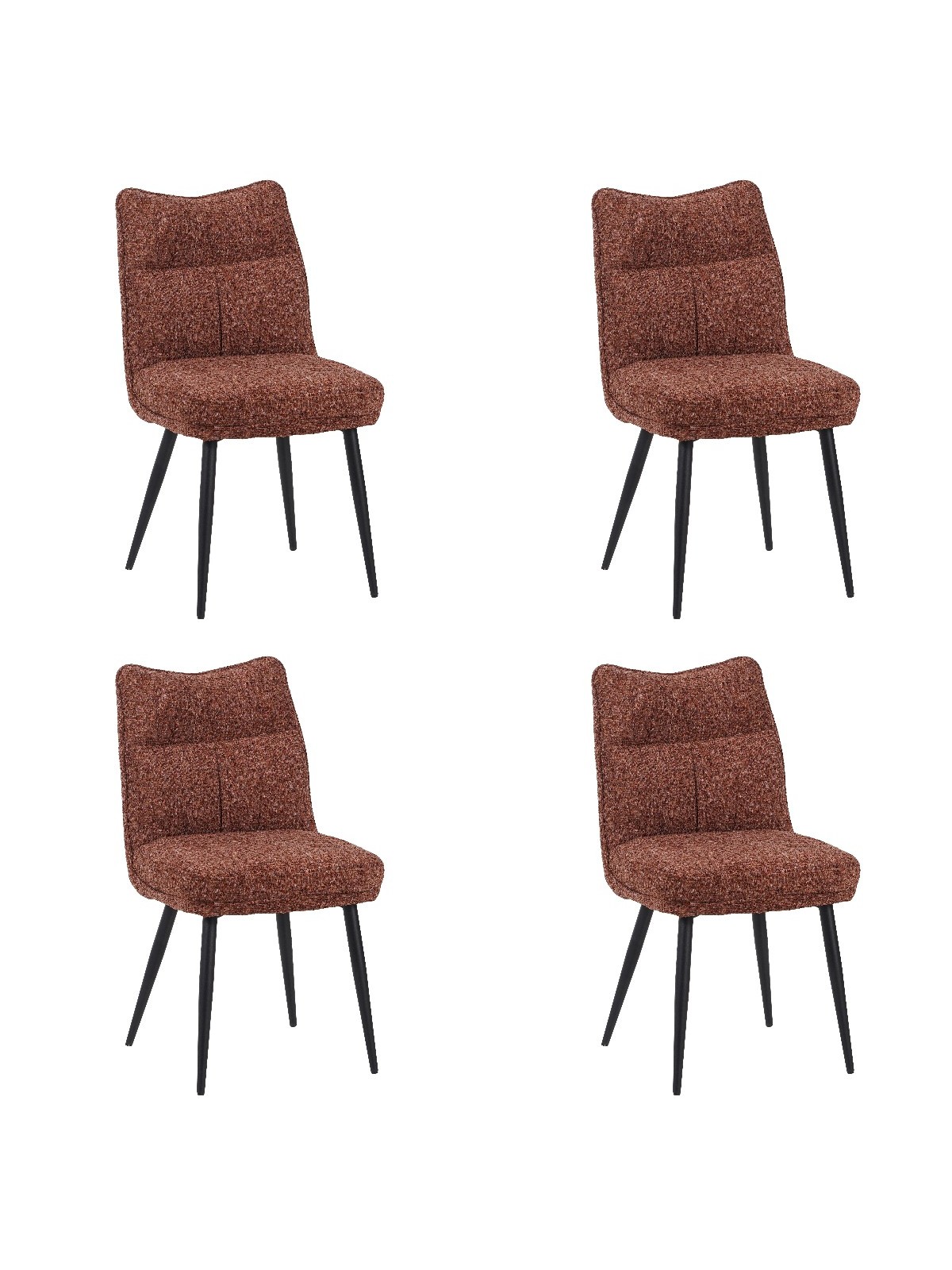 Set of 4 DYYK Modern Textured Dining Chair | Contemporary Accent Ch...