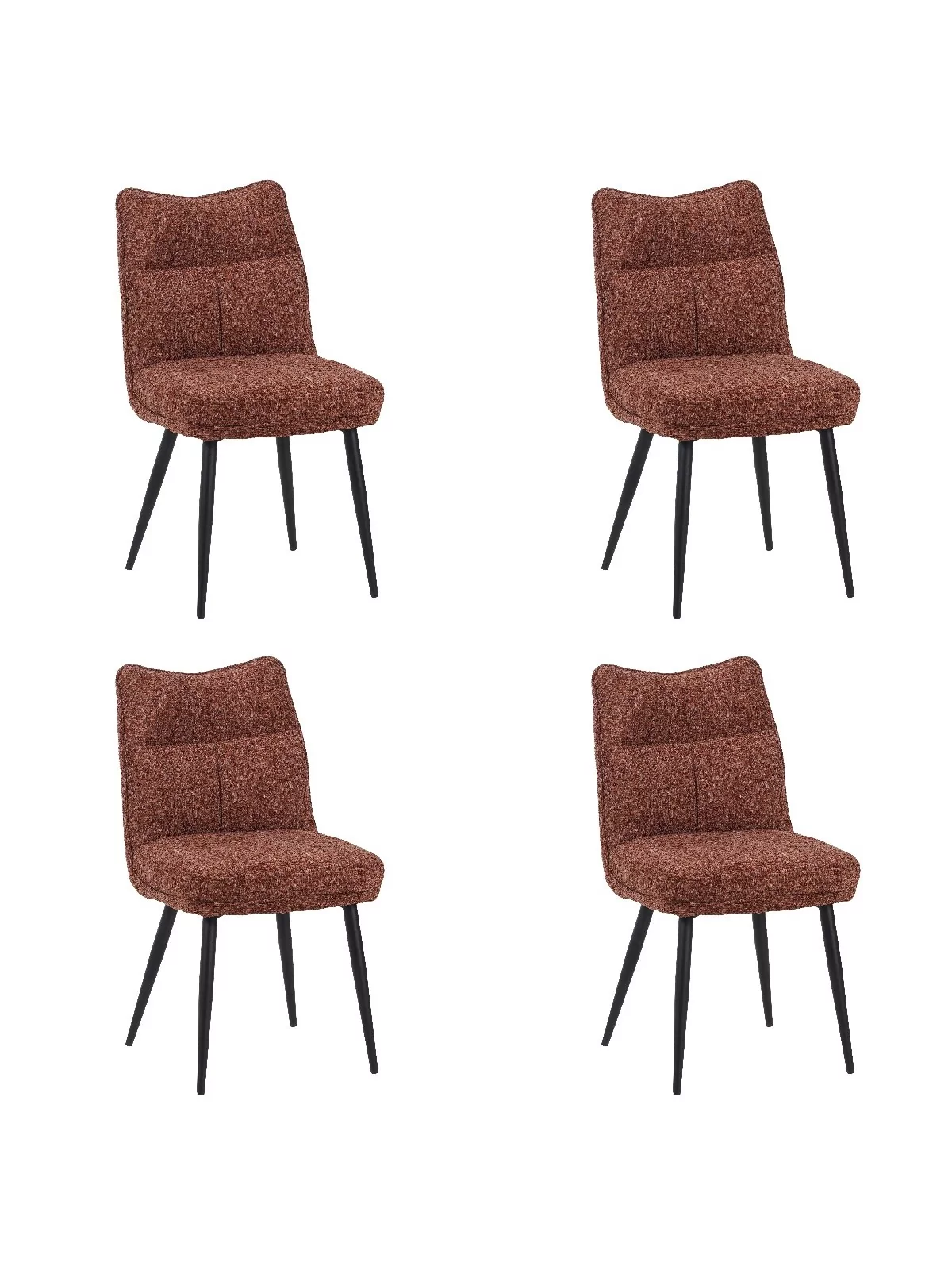 Set of 4 DYYK Modern Textured Dining Chair | Contemporary Accent Ch...