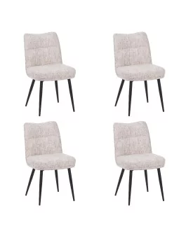 Set of 4 DYYK Modern Textured Dining Chair | Contemporary Accent Ch...