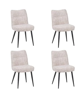 Set of 4 DYYK Modern Textured Dining Chair | Contemporary Accent Ch...