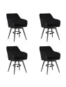 Lot de 4 CARLO-SWI Chaise de Salle à Manger Pivotante en Velours Ma...