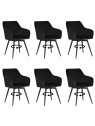 Lot de 6 CARLO-SWI Chaise de Salle à Manger Pivotante en Velours Ma...