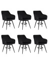 Lot de 6 CARLO-SWI Chaise de Salle à Manger Pivotante en Velours Ma...