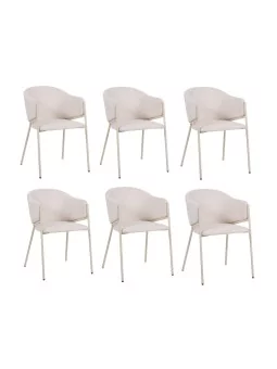 Lot of 6 CUICY Luxury Monochromatic Dining Chair with Modern Design