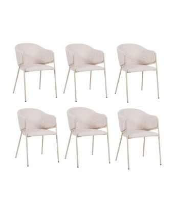 Lot of 6 CUICY Luxury Monochromatic Dining Chair with Modern Design