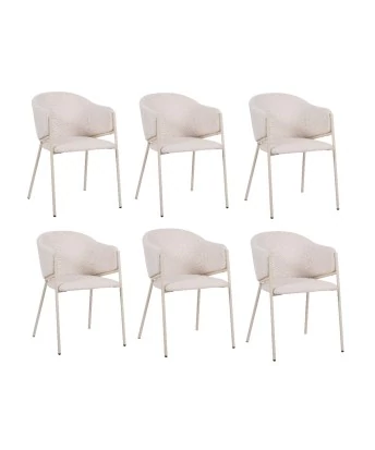 Lot of 6 CUICY Luxury Monochromatic Dining Chair with Modern Design