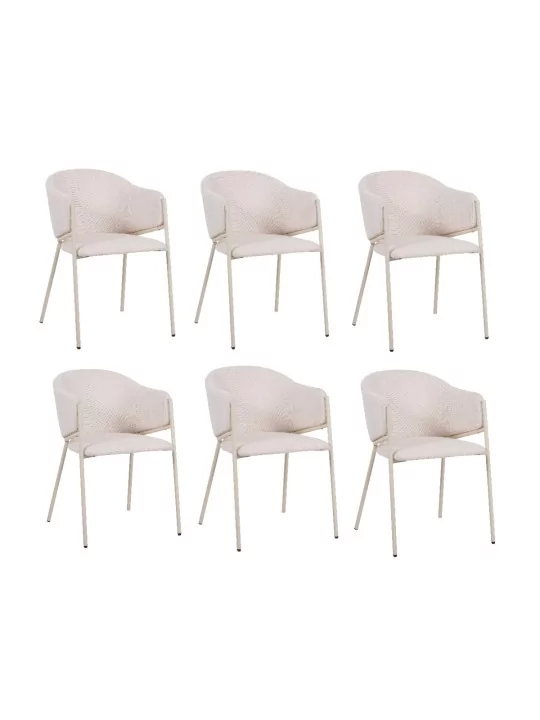 Lot of 6 CUICY Luxury Monochromatic Dining Chair with Modern Design