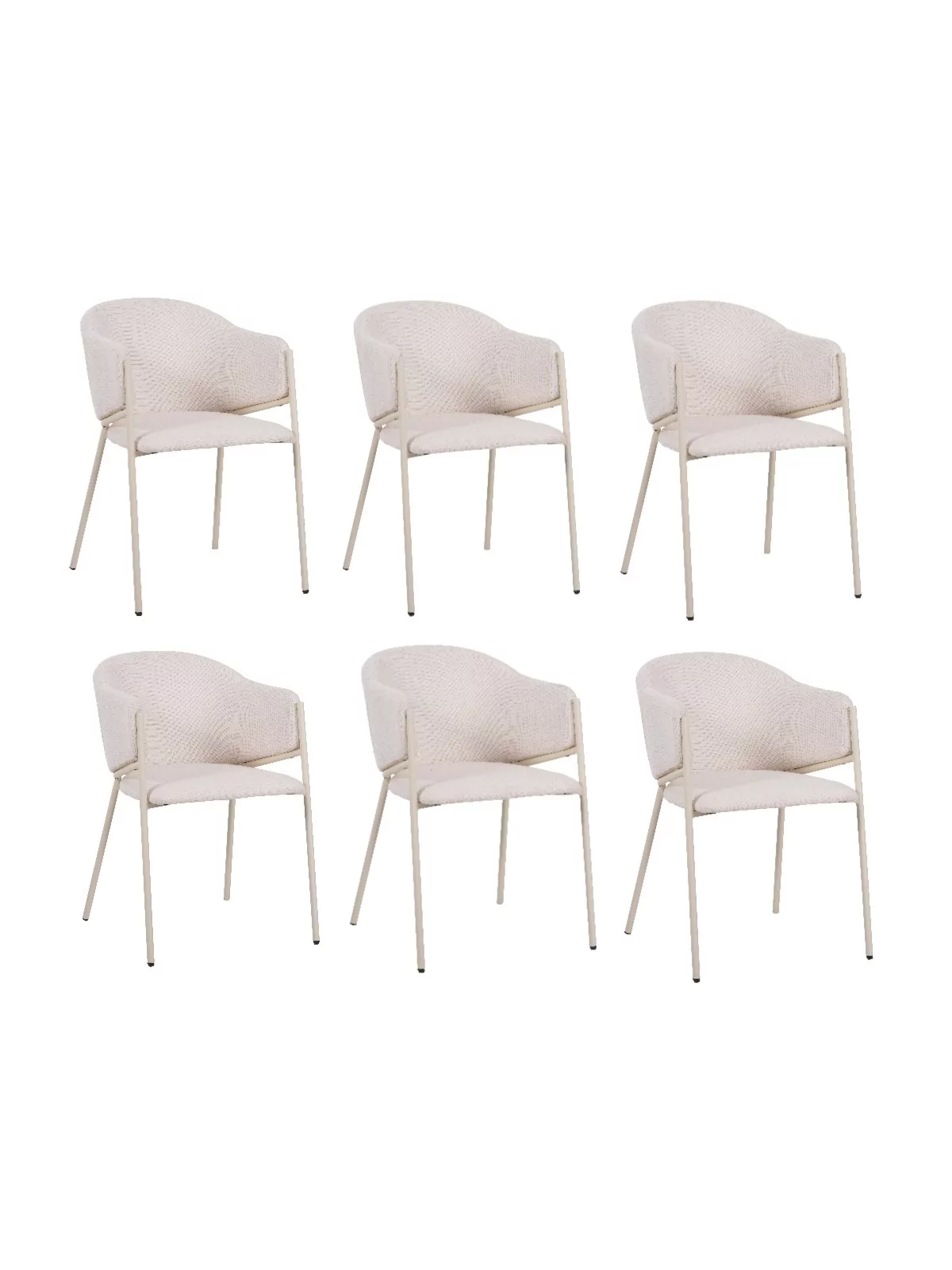 Lot of 6 CUICY Luxury Monochromatic Dining Chair with Modern Design