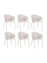 Lot of 6 CUICY Luxury Monochromatic Dining Chair with Modern Design