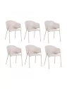 Lot of 6 CUICY Luxury Monochromatic Dining Chair with Modern Design