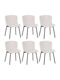 Set of 6 RIYA Modern Upholstered Dining Chair with Fabric Cover