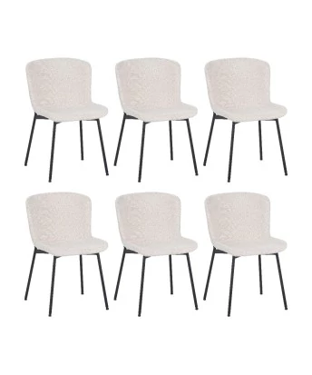 Set of 6 RIYA Modern Upholstered Dining Chair with Fabric Cover