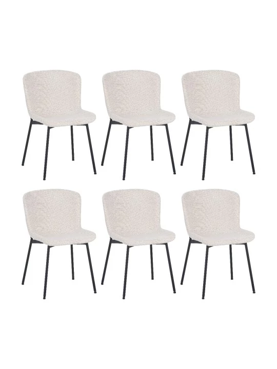 Set of 6 RIYA Modern Upholstered Dining Chair with Fabric Cover