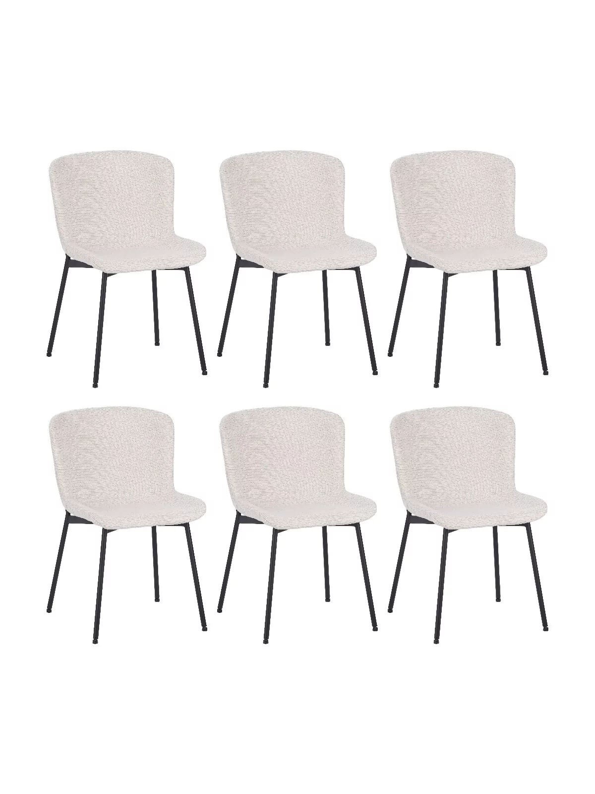Set of 6 RIYA Modern Upholstered Dining Chair with Fabric Cover