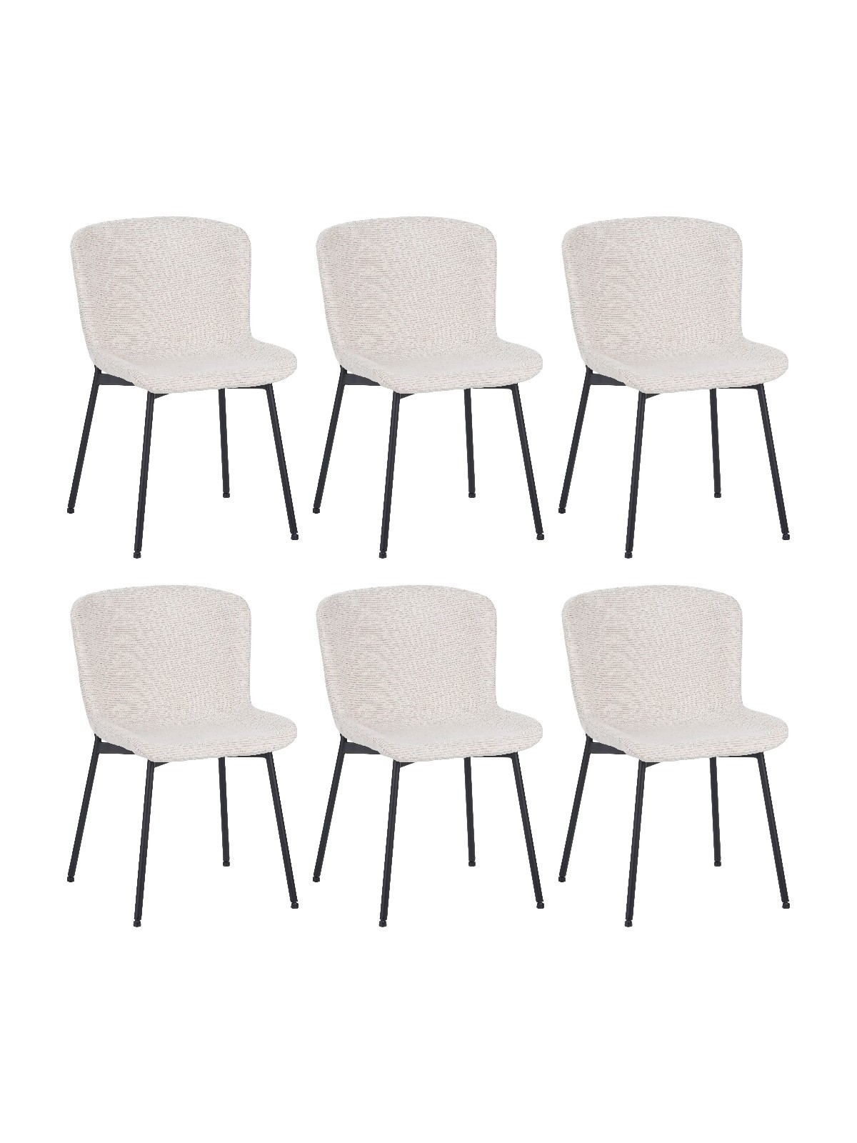 Lot de 6 RIYA Chaise Contemporaine avec Revêtement en Tissu Bouclé ...