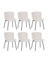 Lot de 6 RIYA Chaise Contemporaine avec Revêtement en Tissu Bouclé ...