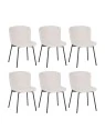 Lot de 6 RIYA Chaise Contemporaine avec Revêtement en Tissu Bouclé ...