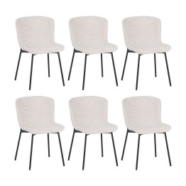Lot de 6 RIYA Chaise Contemporaine avec Revêtement en Tissu Bouclé ...