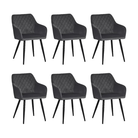 Lot de 6 FLINDY Chaise de Salle à Manger en Velours Matelassé LOT ...