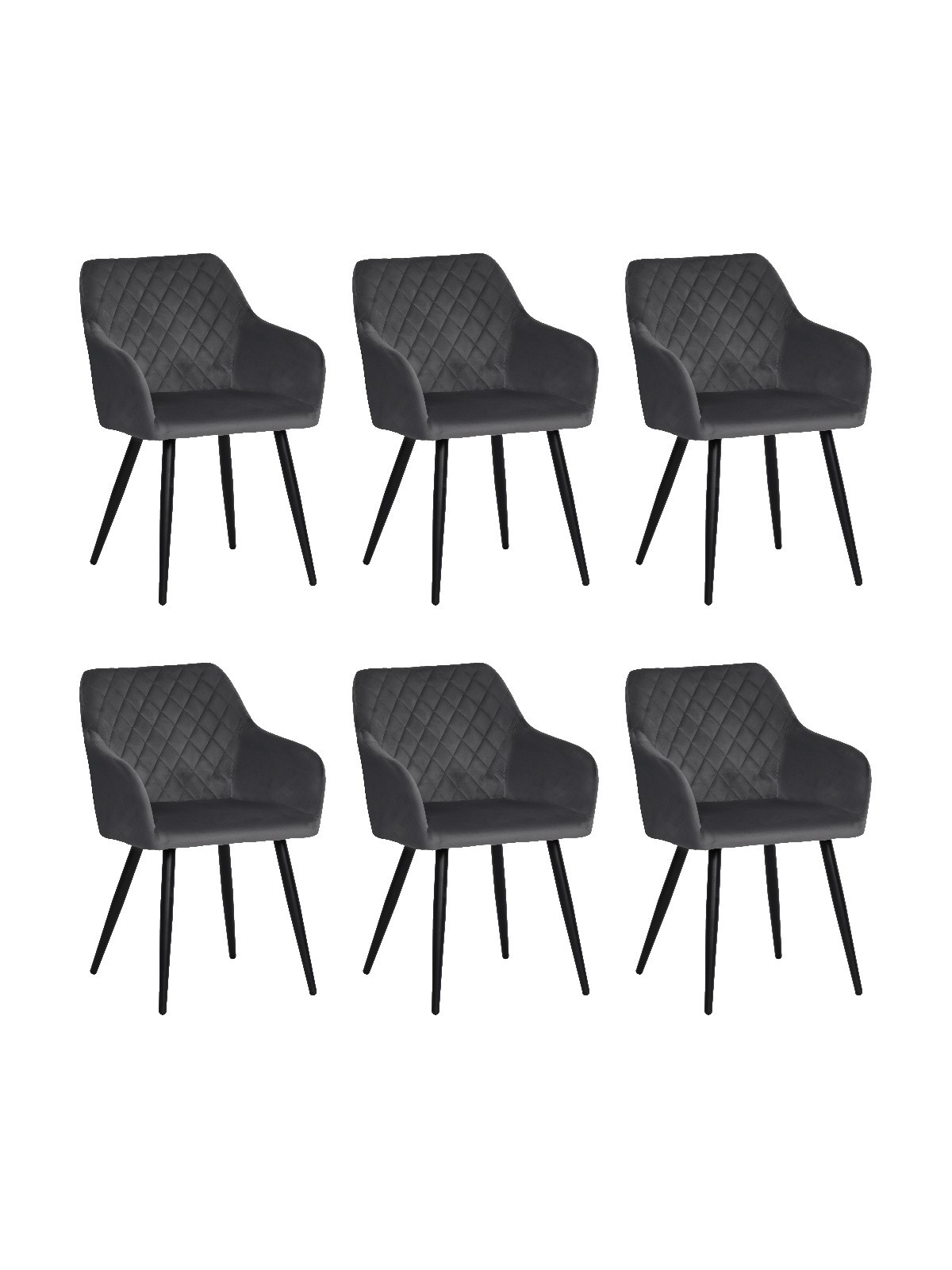 Lot de 6 FLINDY Chaise de Salle à Manger en Velours Matelassé LOT ...