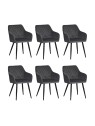 Lot de 6 FLINDY Chaise de Salle à Manger en Velours Matelassé LOT ...
