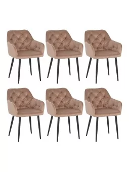Set of 6 MARIO Tufted Velvet Armchair with Contemporary Style