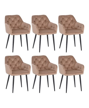 Set of 6 MARIO Tufted Velvet Armchair with Contemporary Style