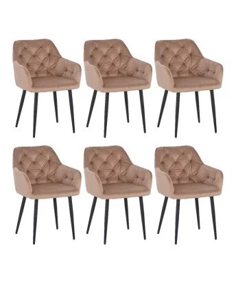 Set of 6 MARIO Tufted Velvet Armchair with Contemporary Style