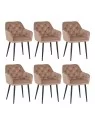 Set of 6 MARIO Tufted Velvet Armchair with Contemporary Style