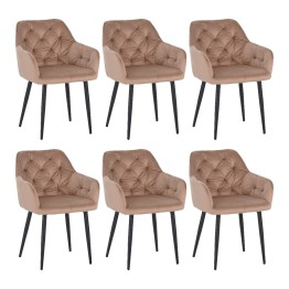 Set of 6 MARIO Tufted Velvet Armchair with Contemporary Style