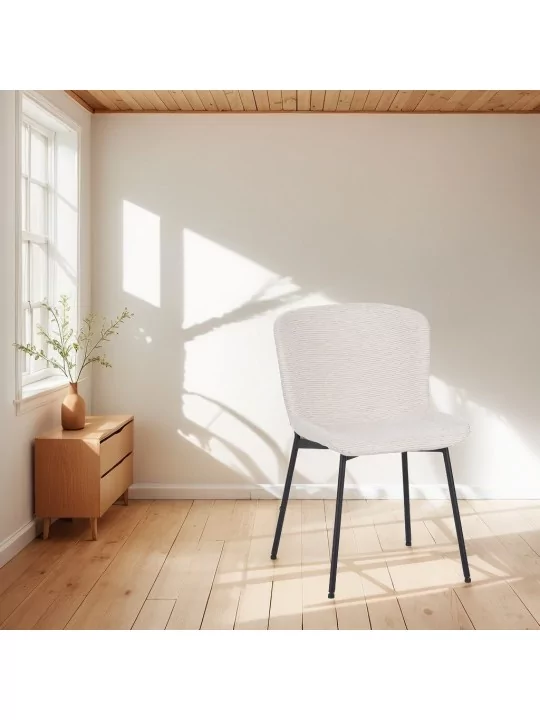 Lot de 6 RIYA Chaise Contemporaine avec Revêtement en Tissu Bouclé ...