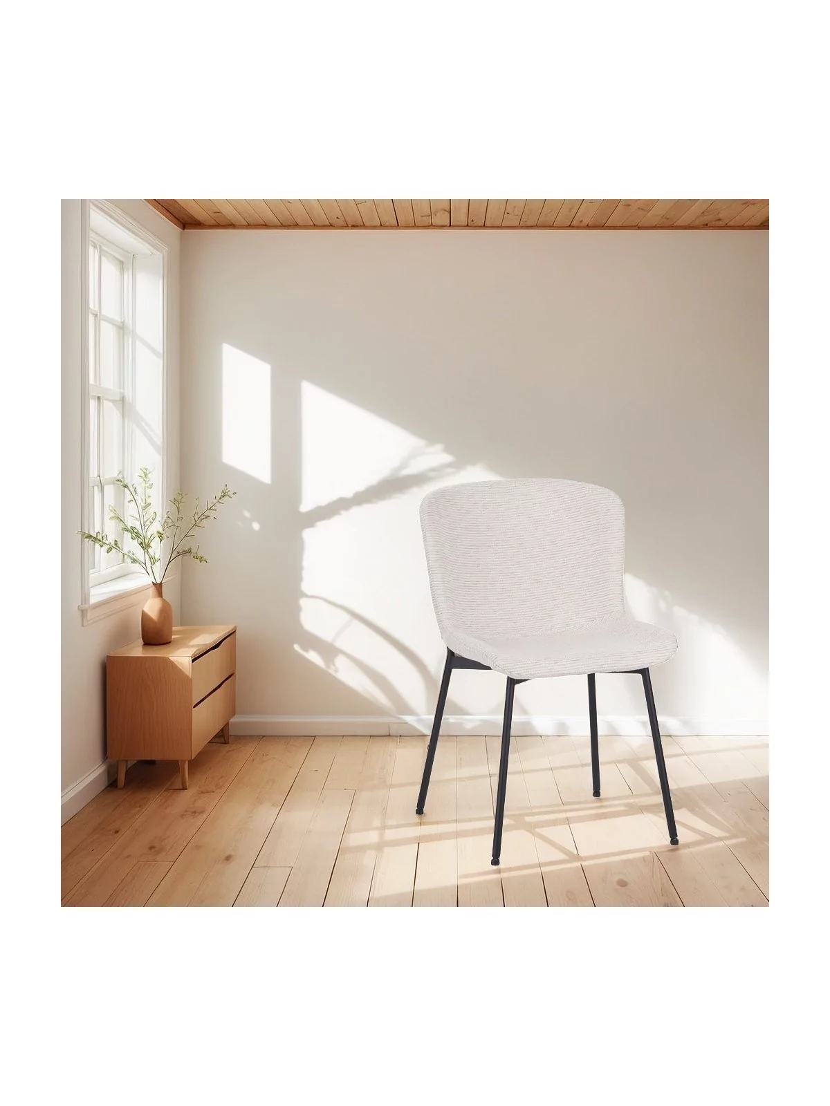 Lot de 6 RIYA Chaise Contemporaine avec Revêtement en Tissu Bouclé ...