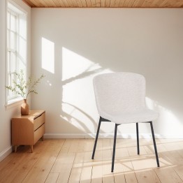 Lot de 6 RIYA Chaise Contemporaine avec Revêtement en Tissu Bouclé ...