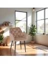 Lot de 4 MARIO Fauteuil en Velours Capitonné au Style Contemporain ...