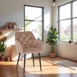Set of 6 MARIO Tufted Velvet Armchair with Contemporary Style
