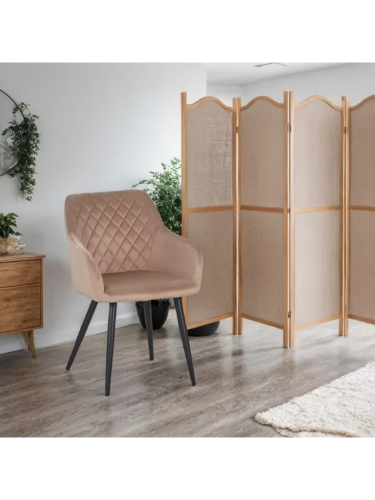 Lot de 4 FLINDY Chaise de Salle à Manger en Velours Matelassé LOT ...