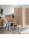 Set of 4 FLINDY Quilted Velvet Dining Chair with Diamond Pattern