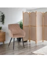 Set of 6 FLINDY Quilted Velvet Dining Chair with Diamond Pattern