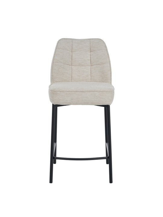 Tabouret Minimaliste en Tissu Aspect Lin avec Structure Métallique ...
