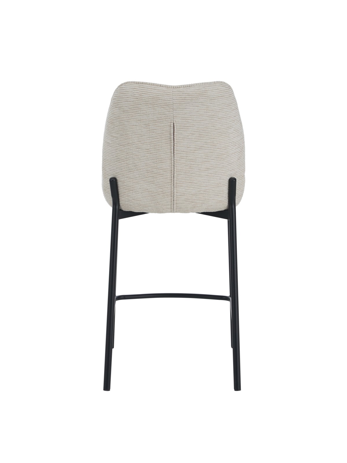 Tabouret Minimaliste en Tissu Aspect Lin avec Structure Métallique ...