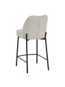 Tabouret Minimaliste en Tissu Aspect Lin avec Structure Métallique ...