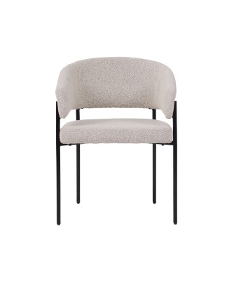 Minimalist Chair with Premium Linen-Look Fabric and Black Metal Frame