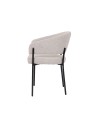 Chaise Minimaliste en Tissu Aspect Lin Premium avec Structure Métallique