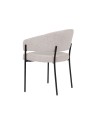 Chaise Minimaliste en Tissu Aspect Lin Premium avec Structure Métallique