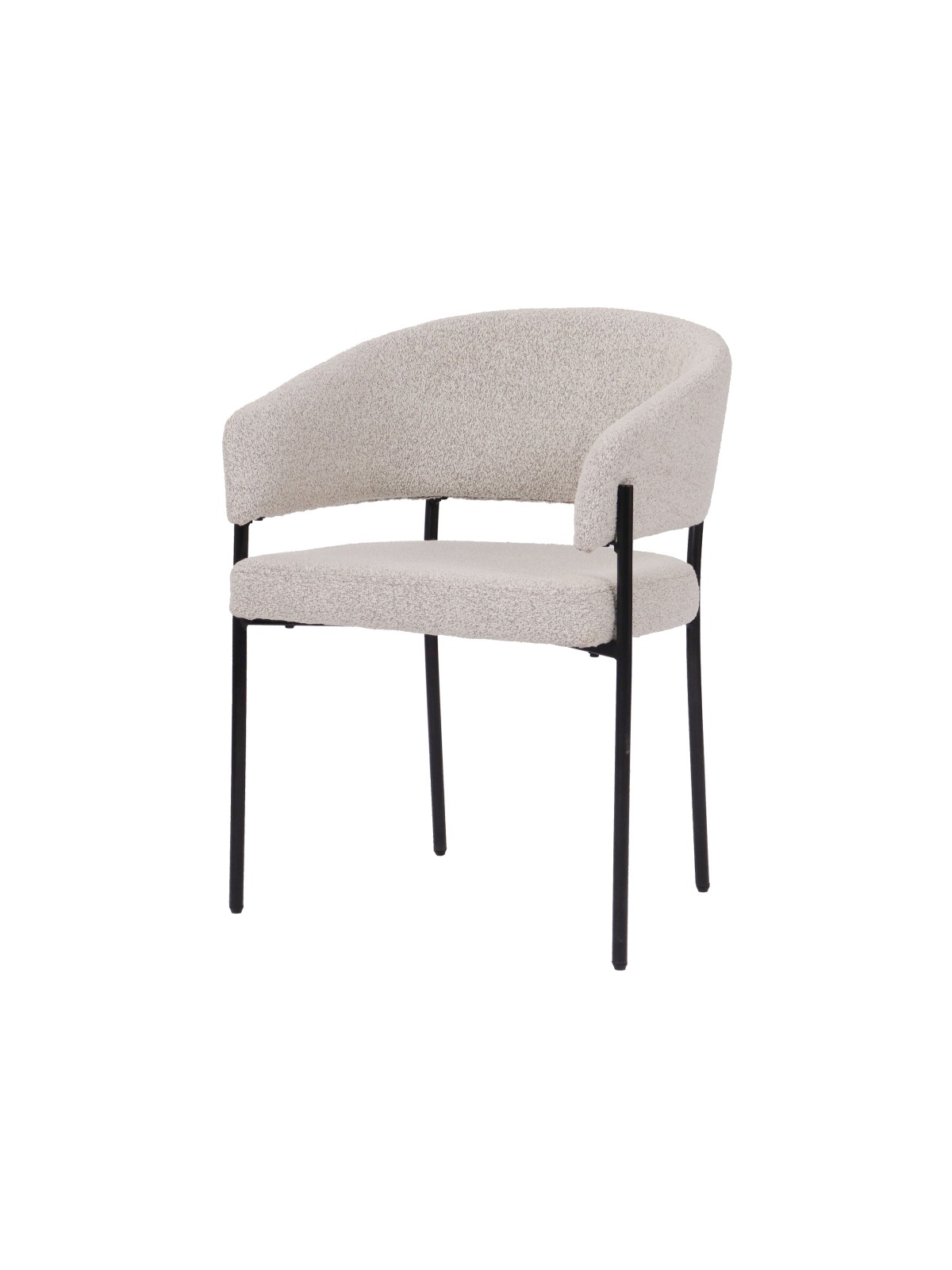 Chaise Minimaliste en Tissu Aspect Lin Premium avec Structure Métallique